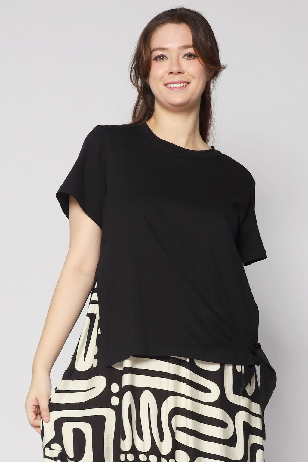 Zion Dress in B/W Abstract