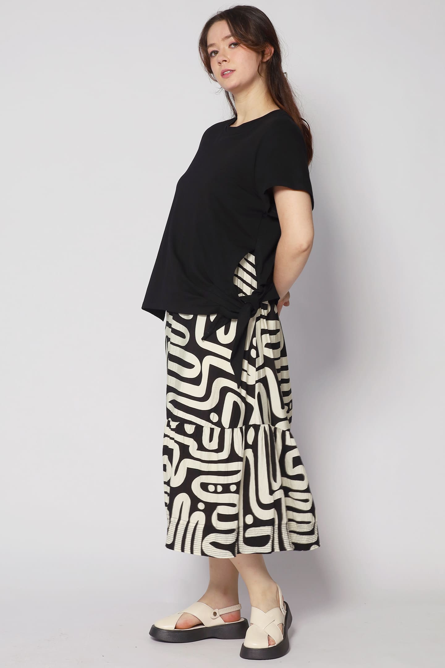 Zion Dress in B/W Abstract